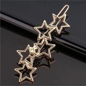 1pc Fashion Gold Metal Stars Hair Clip